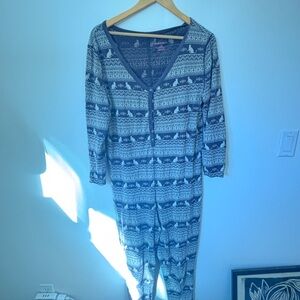 Xhilaration Navy and White Fair Isle Sleepwear Romper